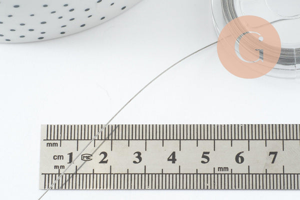 Fil câblé gainé acier inoxydable 0.45mm, x1 bobine de 10 mètres (G9763)