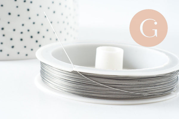 Fil câblé gainé acier inoxydable 0.5mm, x1 bobine de 50 mètres (G9770)