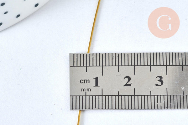 Fil câblé gainé acier inoxydable doré 0.6mm,x1 Bobine de 10 mètres (G6777)