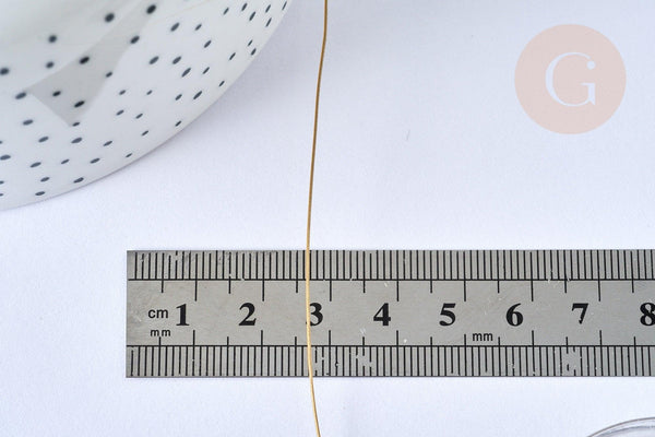 Fil câblé gainé acier inoxydable doré foncé 0.45mm, X1 Bobine de 10 mètres (G7056)