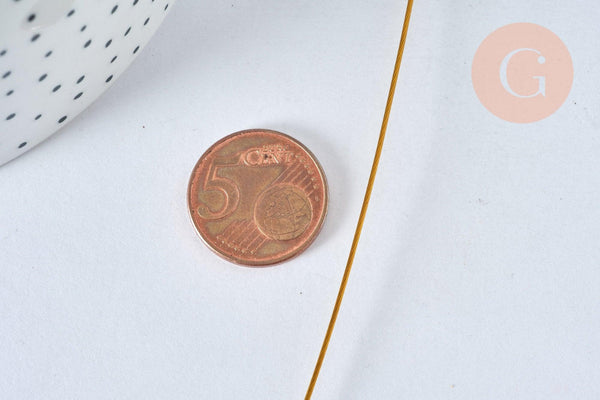 Fil câblé gainé acier inoxydable doré foncé 0.8mm, x1 bobine de 18 mètres (G6779)
