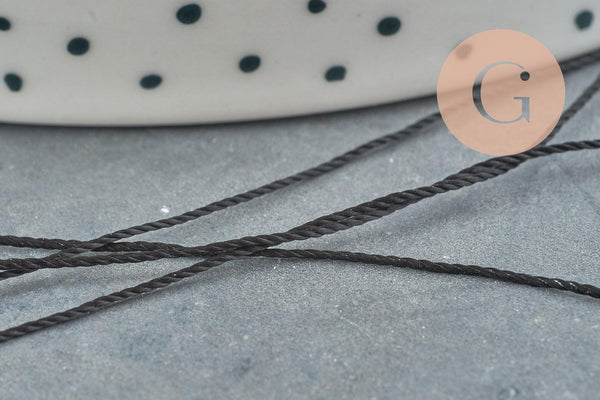 Fil couture noir nylon à broder-couture-bijoux 0.8mm, x10 Mètres (G4805)