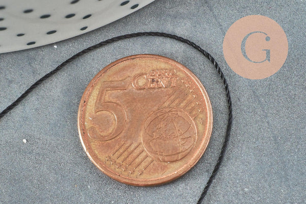 Fil couture noir nylon à broder-couture-bijoux 0.8mm, x10 Mètres (G4805)