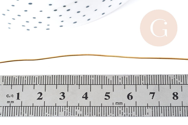 Fil d'acier doré 304 inoxydable IP 0.8mm, x1 mètre (G8373)