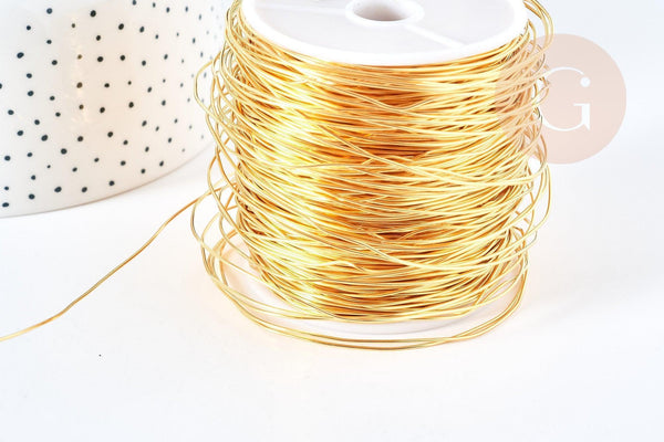 Fil d'acier doré 304 inoxydable IP 0.8mm, x1 mètre (G8373)