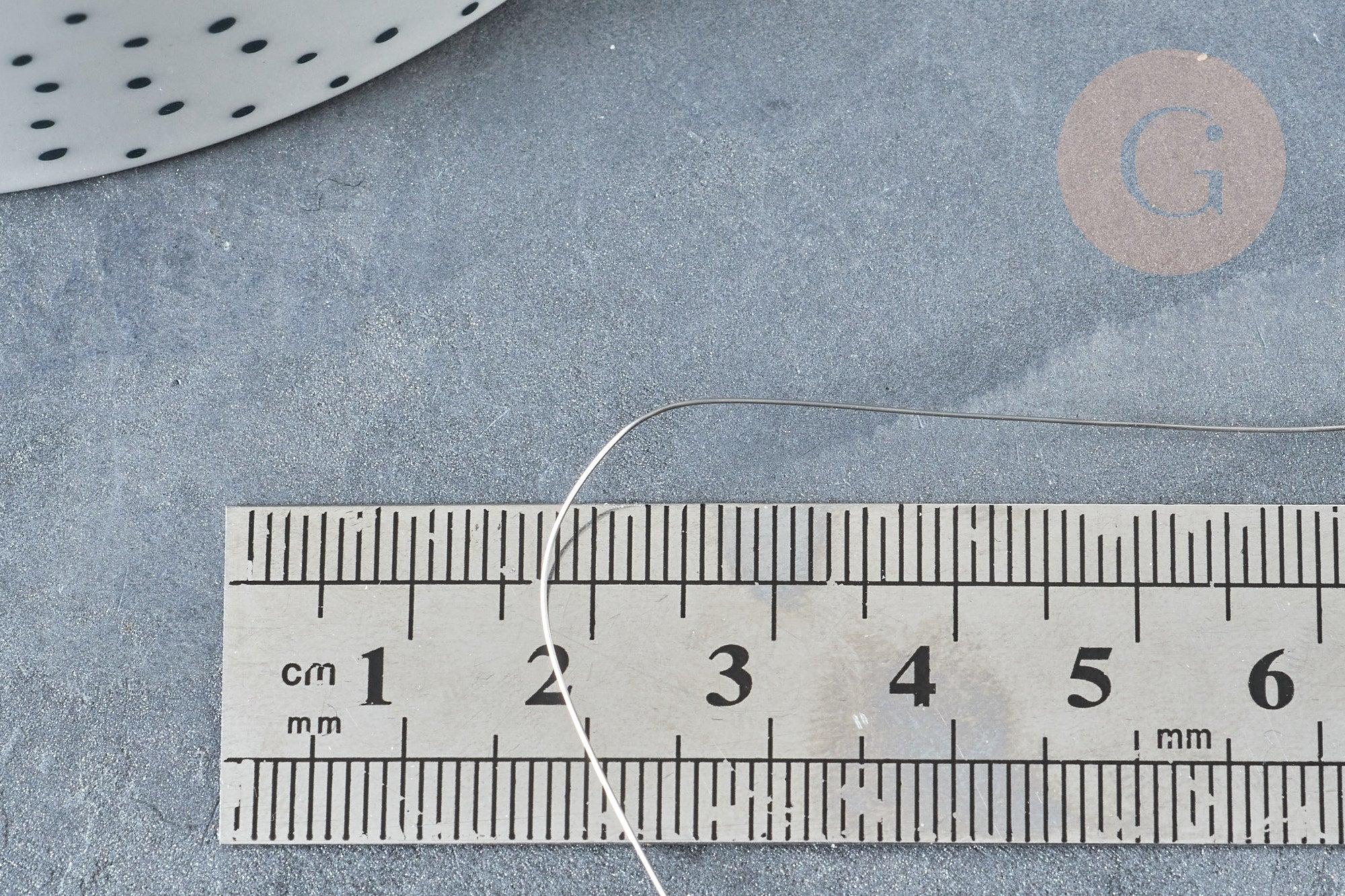 Fil d'acier inoxydable platine argenté 0.3mm, x1 Mètre (G8096)
