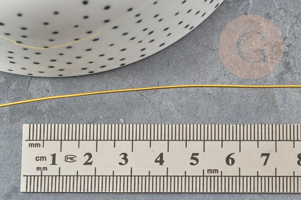 Fil de cuivre doré 0.8mm, x1 bobine de 3mètres (G9378)