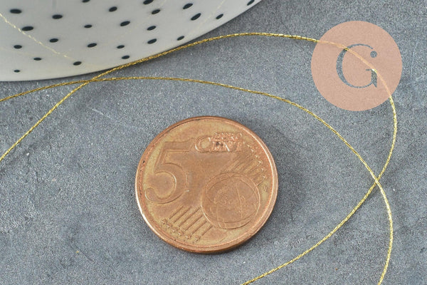 Fil doré métallisé 0.4mm, x 5 mètres (G0022)