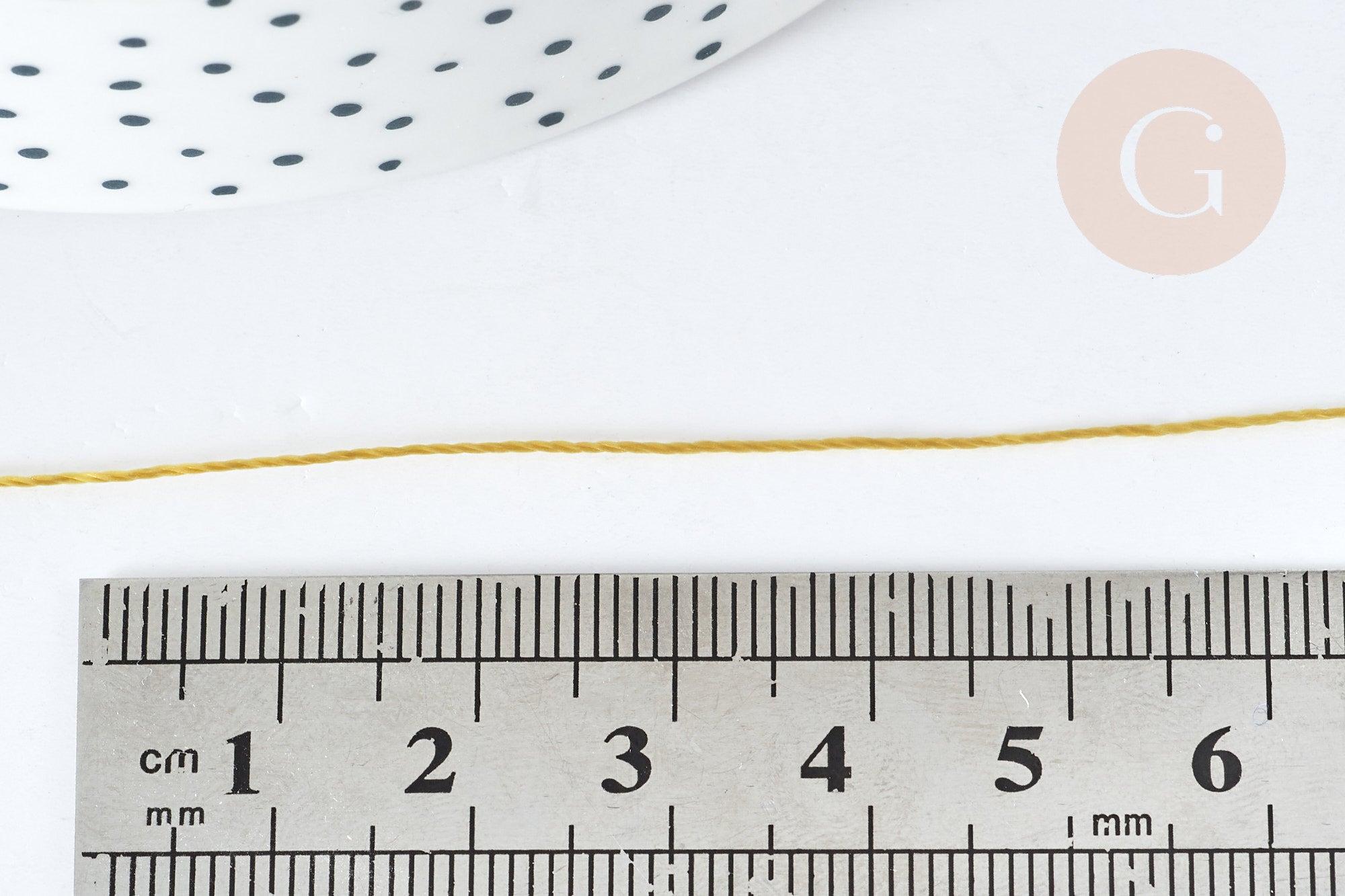 Fil doré polyester nylon à broder-couture-bijoux 0.5mm, x5 mètres (G8137)