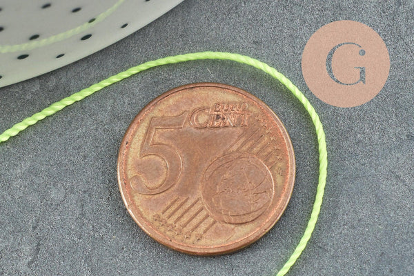 Fil jaune fluorescent nylon pour broderie couture bijoux 0.8mm, x 10 Mètres (G2882)