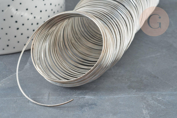 Fil mémoire de forme acier inoxydable platine 55mm,x10 tours (G7208)