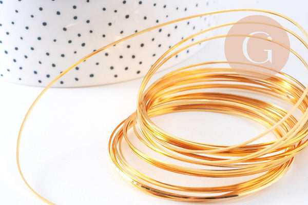 Fil métallique cuivre doré carré 0.8mm, x1 mètre (G10606)