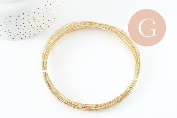 Fil métallique cuivre doré torsadé 0.8mm, x1 mètre (G9638)