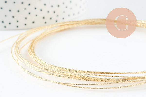Fil métallique laiton doré torsadé fin 0.8mm, x1 mètre (G9643)