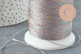 Fil multicolore métallisé arc-en-ciel 0.6mm, x5 ou x10 Mètres (G1549)