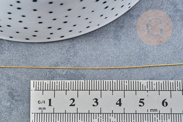 Fil nylon métallisé doré 0.3mm, x5 mètres (G8491)