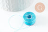 Fil pour tissage de perles delica miyuki nylon bleu turquoise 0.1mm, x1 rouleau (G10568)