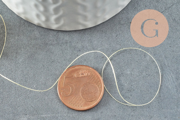 Fil pour tissage de perles delica miyuki nylon jaune clair 0.1mm, x1 rouleau 91 mètres (G10566)