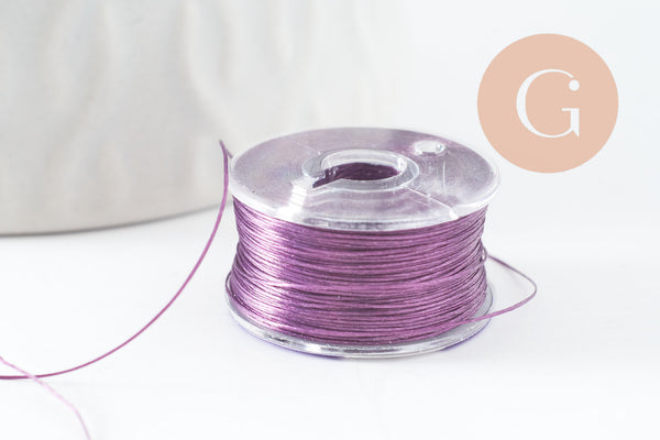 Fil pour tissage de perles delica miyuki nylon violet 0.1mm, x1 rouleau (G10567)