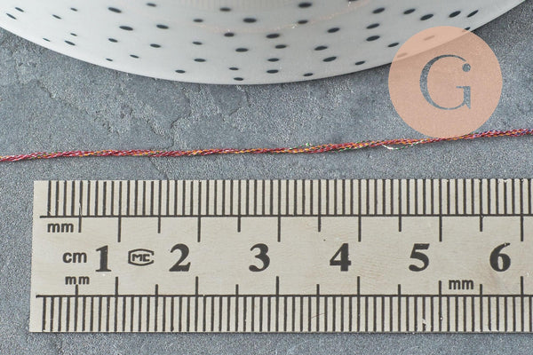 Fil rose métallisé 0.6mm, x5 ou x10 Mètres (G0975)