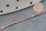 Fil rose métallisé polyester à broder-couture-bijoux 0.4mm, x5 ou x10 Mètres (G4418)