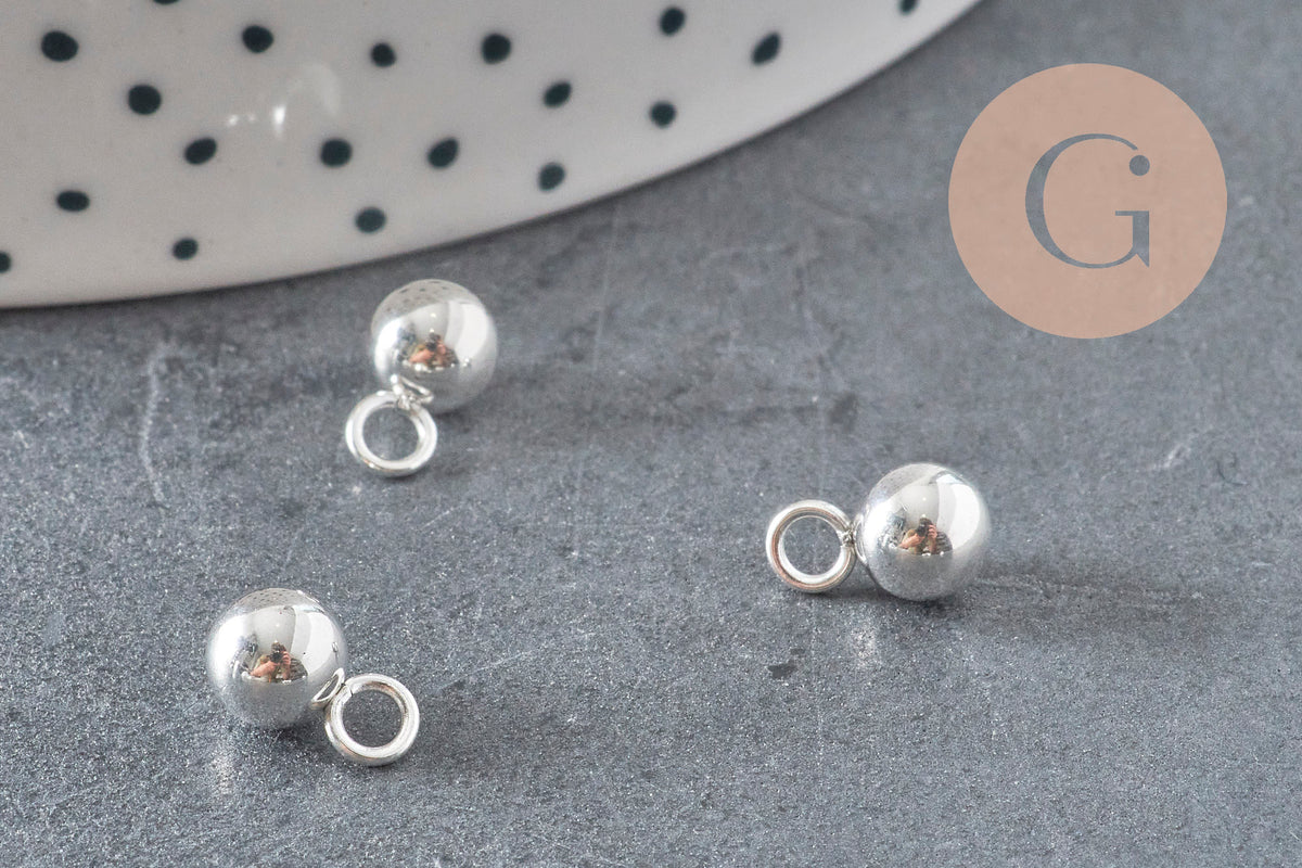 Goutte de finition acier inoxydable argenté 10x6mm, x10 VALIDE-Breloques et pendentifs-Gingerlily Perles