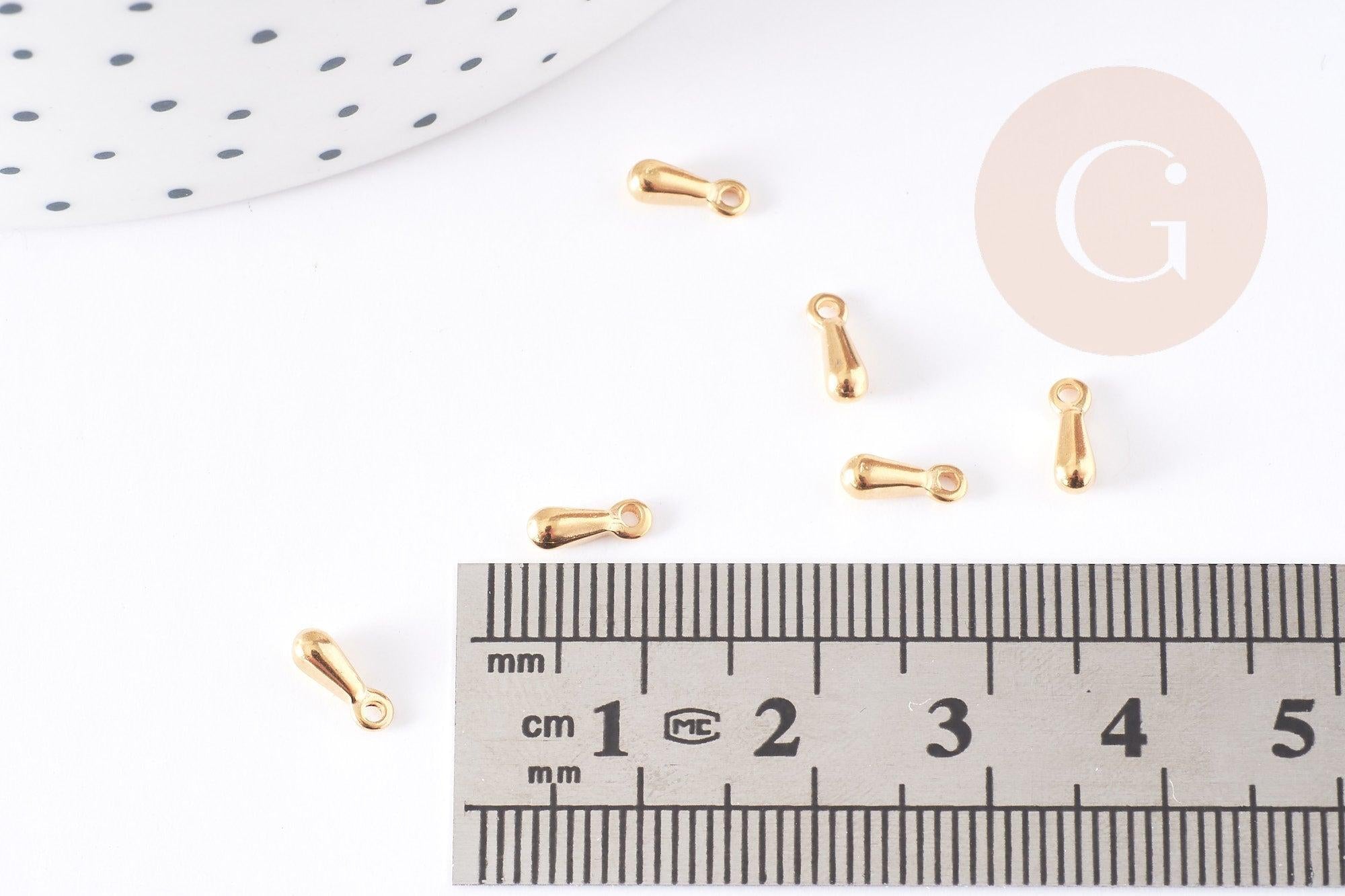 Gouttes finition acier 304 inoxydable doré 6mm, x10 (G1726)