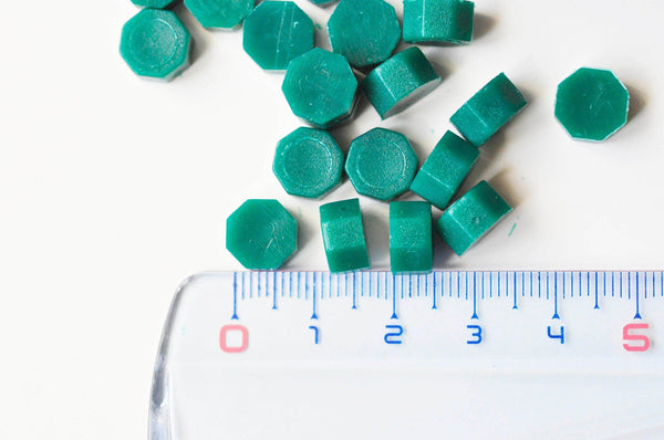 Granulés cire verte à cacheter, fourniture pour création de sceaux personnalisés pour sceaux et invitations de mariage DIY, les 100,G3282