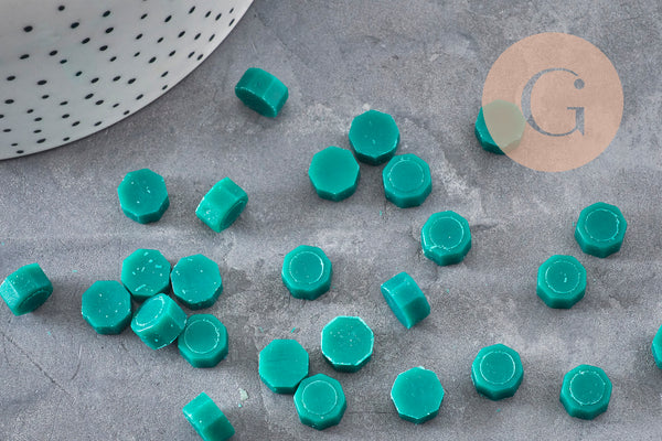 Granulés cire verte à cacheter, fourniture pour création de sceaux personnalisés pour sceaux et invitations de mariage DIY, x100 (G3282)