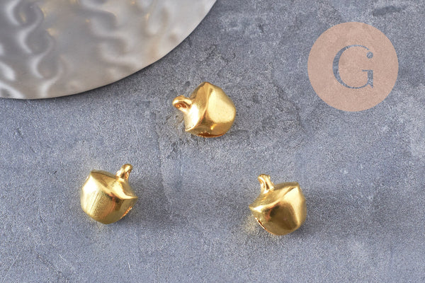 Grelot clochette fer doré 9.5mm, x10 (G1378)