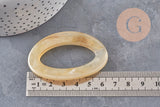 Grosse perle ovale acrylique,perle acétate, grandes perles connecteur plastique,62mm, x 8 (G0725)