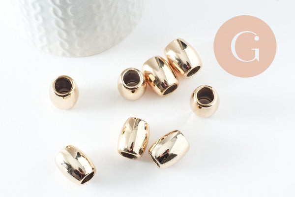 Grosse perle ovale zamac doré lisse 16mm, x1 (G10004)