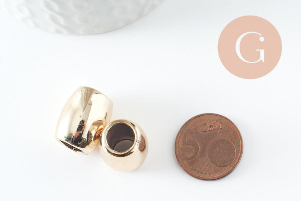 Grosse perle ovale zamac doré lisse 16mm, x1 (G10004)