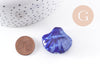 Grosse perle porcelaine bleu foncé coquillage, perle céramique géométrique fabrication en céramique, 29-33mm, x2 (G5377)
