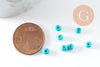 Grosse perles de rocaille turquoise peintes 4mm, x10Gr (G3812)