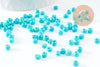 Grosse perles de rocaille turquoise peintes 4mm, x10Gr (G3812)