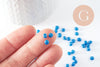 Grosses perles de rocaille bleu nacré 4mm, x 10Gr (G3813)