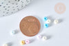 Grosses perles de rocaille verre multicolore pastel 4.5mm, x10Gr (G7401)