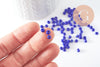 Grosses perles rocaille bleu roi opaque 4mm, x10g (G0185)