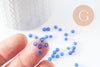 Grosses perles rocaille bleu transparent 4mm, x10g (G3814)