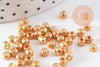 Grosses perles rocaille dorées brillantes 4mm, x 10gr (G1950)