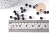 Grosses perles rocaille noir mat 3.5-4mm, x10Gr (G10400)