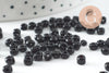 Grosses perles rocaille noire 4mm, x10Gr (G0901)