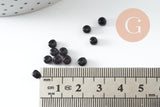 Grosses perles rocaille noire 4mm, x10Gr (G0901)