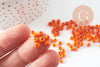 Grosses perles rocaille orange 4mm, x10g (G0187)