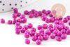 Grosses perles rocaille rose fuchsia peintes 4mm,perles rocaille rose opaque, perles verre, création bijoux, x 10Gr (G3736)