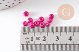 Grosses perles rocaille rose nacré peintes 4mm,perles rocaille, rose opaque, perles verre, x 10Gr (G0190)