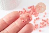 Grosses perles rocaille rose clair 4mm, x10g (G5392)