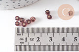 Grosses perles rocaille violet argent,perles rocaille, violet argent transparent,perle verre, 4mm, x10Gr (G3672)
