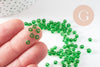 Grosses perles rocaille vert bouteille transparent 4mm,perles rocaille pour création bijoux, x 10Gr (G5400)